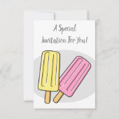 氷のポップ・アートの漫画イラストレーション 招待状 (裏面)