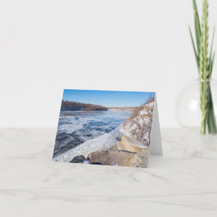 氷のミシシッピ川の上の青感謝していいあなたの車 サンキューカード
