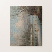 氷のラクロスを遊んでいるインディアン ジグソーパズル (縦)