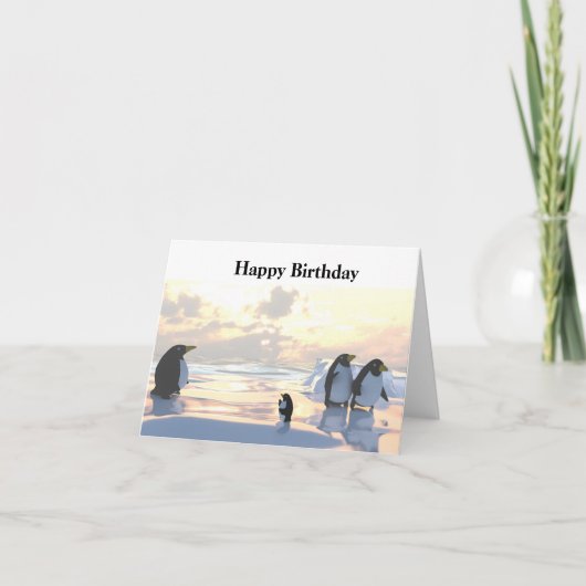 氷の上で冷たいペンギン カード (正面)