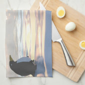 氷の上で冷たいペンギン キッチンタオル (四つ折り)