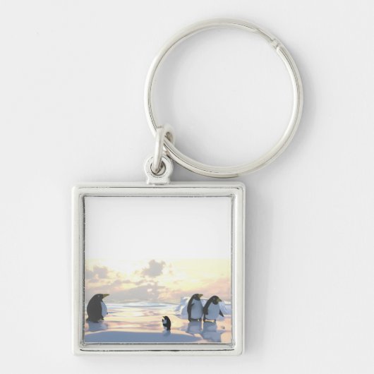 氷の上で冷たいペンギン キーホルダー (正面)