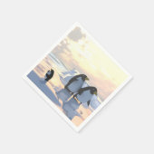 氷の上で冷たいペンギン スタンダードカクテルナプキン (角)