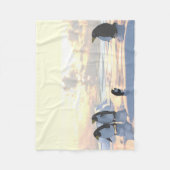 氷の上で冷たいペンギン フリースブランケット (正面)