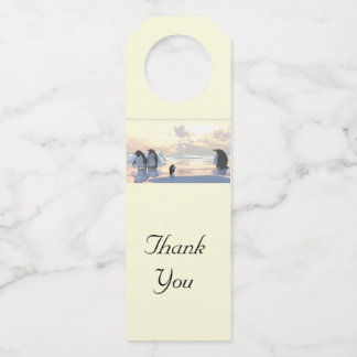 氷の上で冷たいペンギン ボトルネックタグ