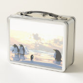 氷の上で冷たいペンギン メタルランチボックス (裏面)