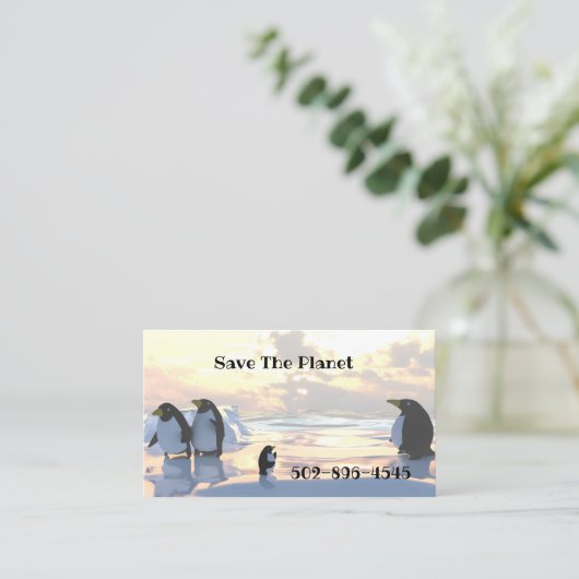 氷の上で冷たいペンギン 名刺 (スタンド正面)