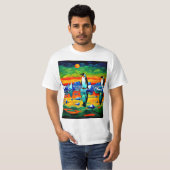 氷の上で暮らすペンギンたち Tシャツ (正面フル)