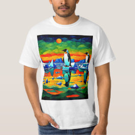 氷の上で暮らすペンギンたち Tシャツ