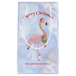 氷の上に提灯をつけるフラミンゴ スモールペーパーバッグ