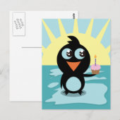 氷の上に立つかわいいペンギン ポストカード (正面/裏面)