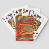 氷の上に赤からオレンジに擦り付いた湾曲した針 トランプ (裏面)