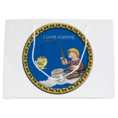 氷の上に魚釣りのビッグバス ラージペーパーバッグ (正面)