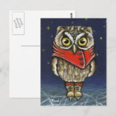 氷の上の小さなフクロウ ポストカード (正面/裏面)