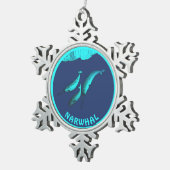 氷の下で鳴り響く スノーフレークピューターオーナメント (右)