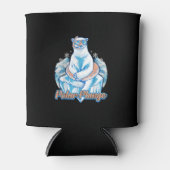 氷の中へ飛び込み！面白い北極クマのウィンタースイミング 缶クーラー (正面)