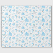 氷の冬のヤドリギのピネコンと雪の結晶ホワイト ラッピングペーパー (フラット)