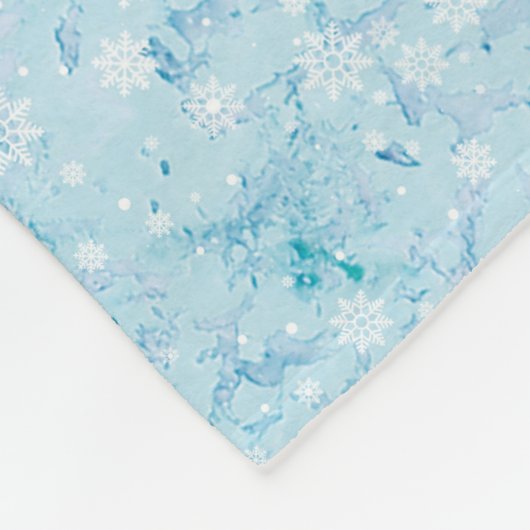 氷の凍ってい冬の雪片フリースブランケット フリースブランケット (角)