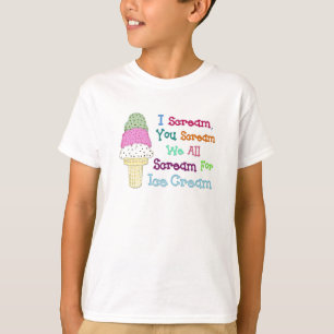 氷の叫びアイスクリームの子供のTシャツを叫びます Tシャツ