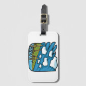 氷の塊が浮かぶ冬の解氷河 ラゲッジタグ (正面縦)