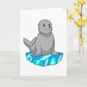 氷の塊で囲まれて カード (黄色い花)