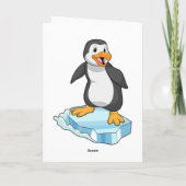 氷の塊の上のペンギン カード (裏面)