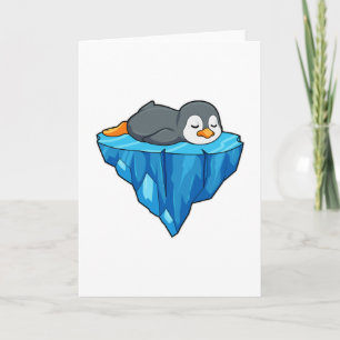 氷の塊の上のペンギン カード