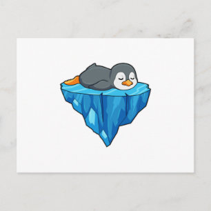 氷の塊の上のペンギン ポストカード