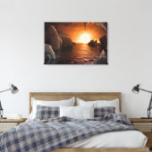 氷の夜の側から外惑星トラピスト–1f。 キャンバスプリント (インサイチュ (寝室))