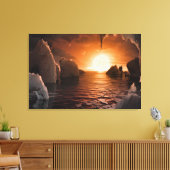 氷の夜の側から外惑星トラピスト–1f。 キャンバスプリント (インサイチュ (リビング))