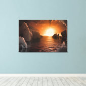 氷の夜の側から外惑星トラピスト–1f。 キャンバスプリント (インサイチュ (ウッドフロア))