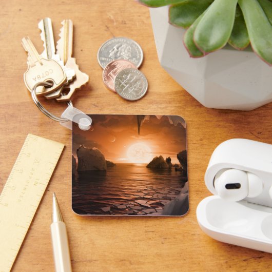 氷の夜の側から外惑星トラピスト–1f。 キーホルダー (デスク)