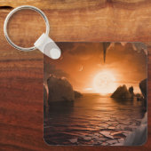 氷の夜の側から外惑星トラピスト–1f。 キーホルダー (正面)