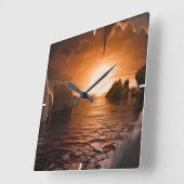 氷の夜の側から外惑星トラピスト–1f。 スクエア壁時計 (傾斜)