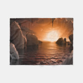 氷の夜の側から外惑星トラピスト–1f。 フリースブランケット (正面(横))