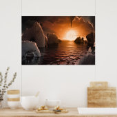 氷の夜の側から外惑星トラピスト–1f。 ポスター (キッチン)