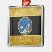 氷の大きい低音の漁師の魚釣り メタルオーナメント (左)