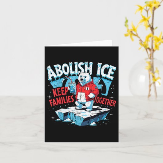 氷の家族保を廃止Polar Bear 4th カード (黄色い花)