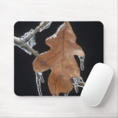 氷の嵐の後、氷鎌がついた樫の葉、 マウスパッド (マウス)