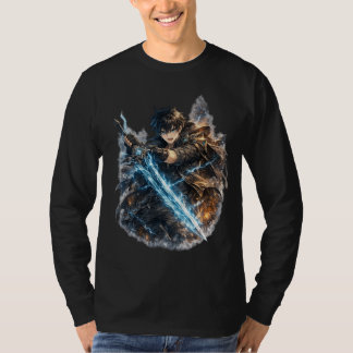 氷の戦士と稲妻の剣 Tシャツ