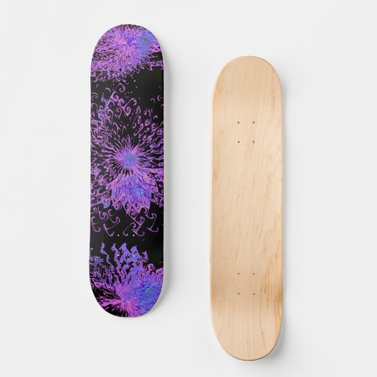 氷の抽象芸術のデジタル割れたフラクタル スケートボード (正面)