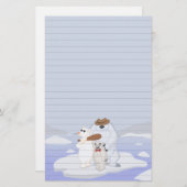 氷の文房具の白くまの集団(支配される) 便箋 (正面/裏面)