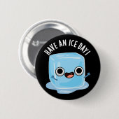 氷の日を持っているおもしろいアイスキューブプンダークBG 缶バッジ (正面&裏面)