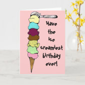 氷の最もクリーミーな誕生日 カード (黄色い花)