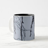 氷の枝冬の自然写真 ツートーンマグカップ (正面左)