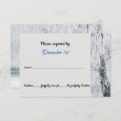 氷の枝冬ワンダーランドウェディングRSVP 招待状 (正面/裏面)