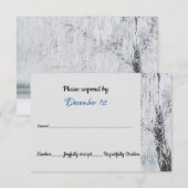氷の枝 冬のワンダーランド ウェディング RSVP 招待状 (正面/裏面)