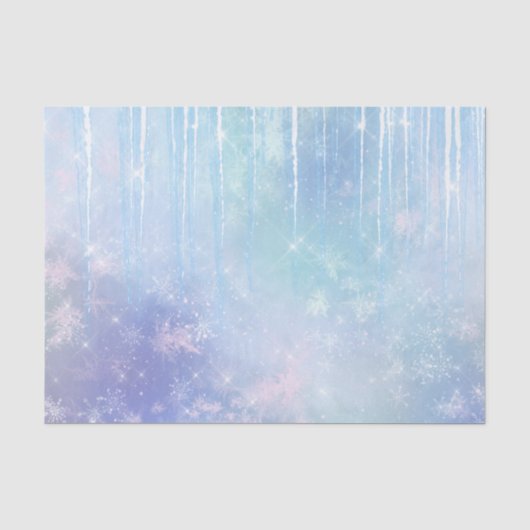 氷の柱の雪の結晶 青紫 誕生日   薄葉紙 (正面)