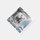 氷の池に立つ鹿 スタンダードカクテルナプキン (角)