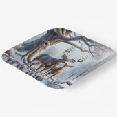 氷の池に立つ鹿 ペーパープレート (傾斜あり)